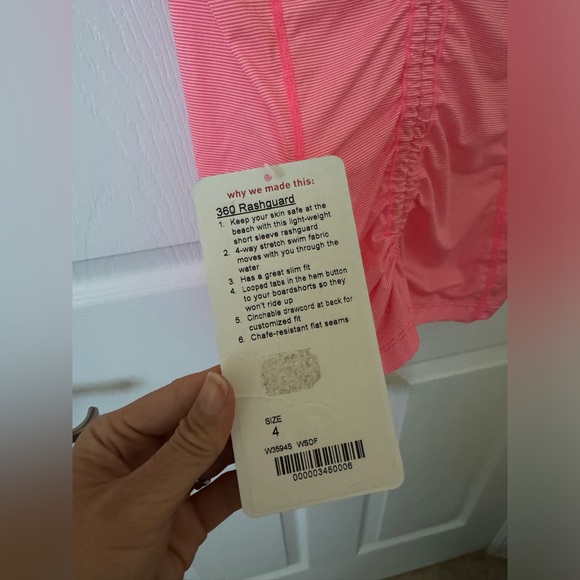 NWT Lululemon One Love Rashguard in Wee Stripe Dune Flash - Picture 4 of 5